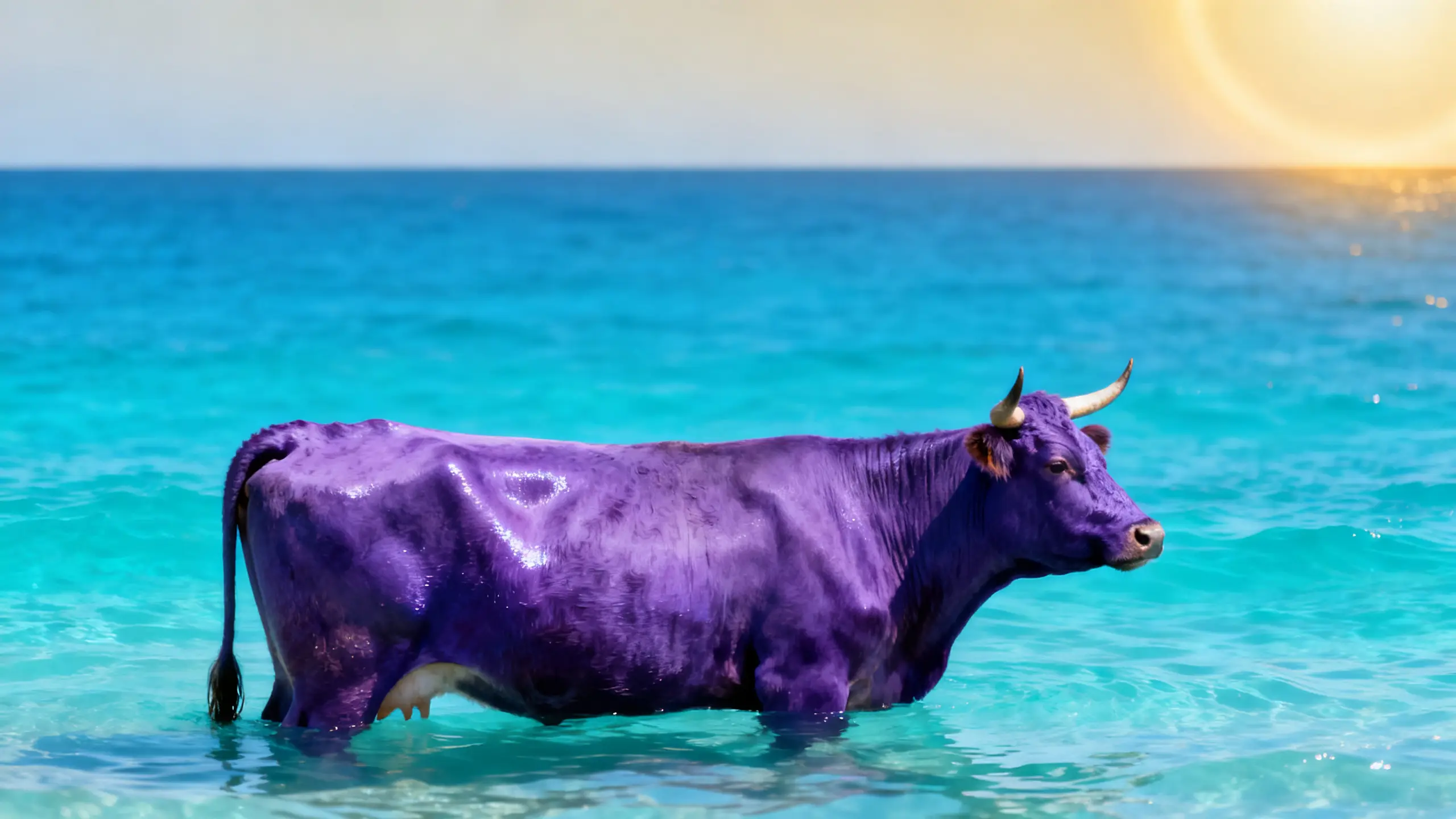 Fioletowa krowa nad oceanem — motyw marki SUPERNOVA